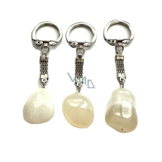 Achát bílý Troml přívěsek klíčenka přírodní kámen, cca 10 cm, 1 kus Achát bílý Troml přívěsek klíčenka přírodní kámen, cca 10 cm, 1 kus