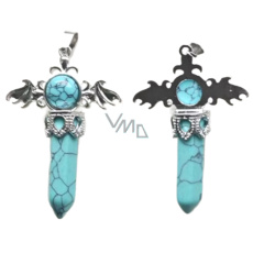 Tyrkenit kříž ze slitiny a kamene 5,3 x 3,7 x 12 mm, kámen mladých lidí, hledá životní cíl