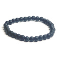 Achát černý matný náramek elastický přírodní kámen, kulička 6 mm / 16 - 17 cm, dodává odvahu a sílu