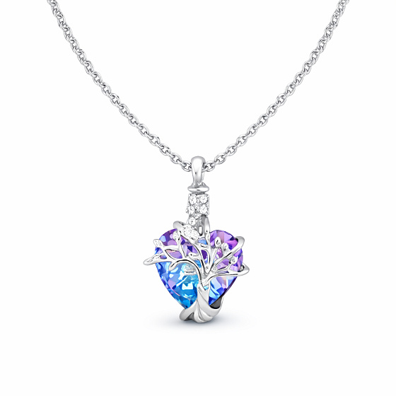 Pamětní, pietní urnový přívěsek, Strom života s modrým krystalem, voděodolné, nerezová ocel