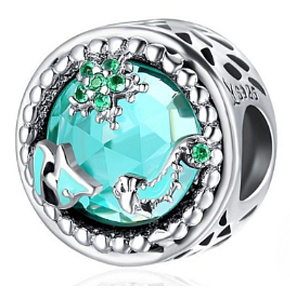 Charm Průzračný oceán, korálek na náramek moře