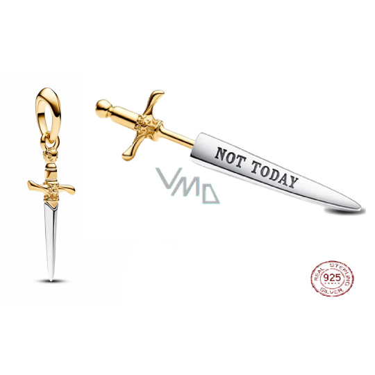 Charm Srebrny 925 Gra o Tron Arya Stark miecz Igła, zawieszka na bransoletkę, film Charm Srebrny 925 Gra o Tron Arya Stark miecz Igła, zawieszka na bransoletkę, film
