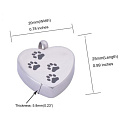 Pamětní, pietní urnový přívěsek, Srdce tlapky, nerezová ocel 20 x 25 mm