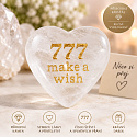 Kámen přání 777 – srdce z přírodního křišťálu s nápisem Make a Wish – štěstí, přání a láska