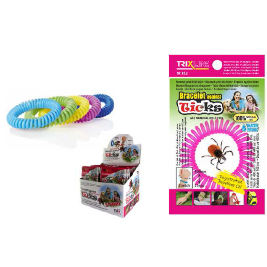 Trixline Repelentní voděodolný náramek - gumička proti klíšťatům s citriodiolem 1 kus, TR 352 náhodný výběr barvy