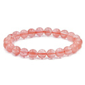 Křemen růžový / jahodový náramek elastický přírodní kámen, kulička 8 mm / 16 - 17 cm, nejdokonalejší léčitel