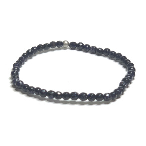 Goldstone modrý Avanturin fazet náramek elastický, kulička 4 mm / 16 - 17 cm, kámen ambicí Goldstone modrý Avanturin fazet náramek elastický, kulička 4 mm / 16 - 17 cm, kámen ambicí