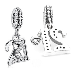 Charm 21 let lásky, 2v1 přívěsek na náramek výročí