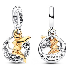 Charm Disney 100. výročí Zvonilka Hvězdná noc - Jste nadšeni, že se vrátíte do Země Nezemě, přívěsek na náramek