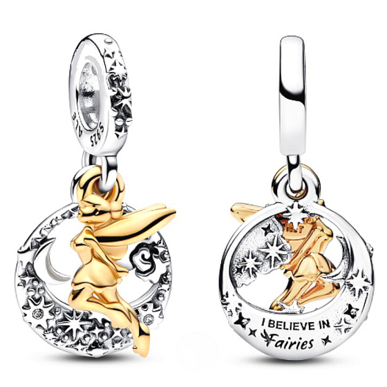 Charm Disney 100. výročí Zvonilka Hvězdná noc - Jste nadšeni, že se vrátíte do Země Nezemě, přívěsek na náramek