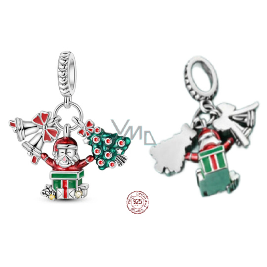 Charm Sterlingové stříbro 925 Vánoční 3v1 Zvonky, Santa, stromek, přívěsek na náramek Vánoce Charm Sterlingové stříbro 925 Vánoční 3v1 Zvonky, Santa, stromek, přívěsek na náramek Vánoce