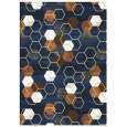 Ditipo Dárkový balicí papír 70 x 200 cm Tmavě modrý, hnědé bílé šestiúhelníky