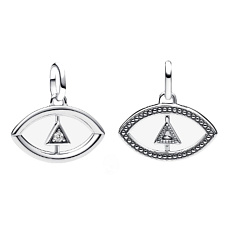 Charm Sterlingové stříbro 925 Mini medailon - Amulet proti uhranutí symbol
