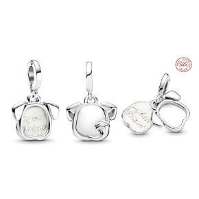 Charm Můj pejsek - můj nejlepší přítel, pes, 2v1 přívěsek na náramek mazlíček