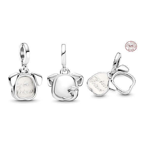 Charm Můj pejsek - můj nejlepší přítel, pes, 2v1 přívěsek na náramek mazlíček