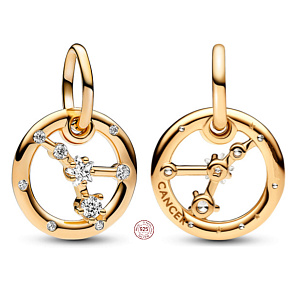 Charm Pozlacené znamení zvěrokruhu Rak, přívěsek na náramek