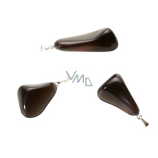 Obsidián kouřový Troml přívěs přírodní kámen, M cca 3 cm, 1 kus, kámen záchrany