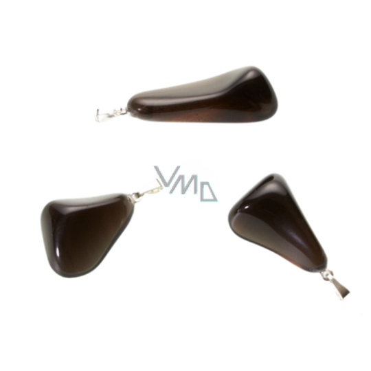 Obsidián kouřový Troml přívěs přírodní kámen, M cca 3 cm, 1 kus, kámen záchrany Obsidián kouřový Troml přívěs přírodní kámen, M cca 3 cm, 1 kus, kámen záchrany