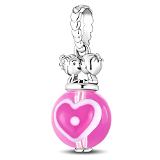 Charm Polibek, láska, srdce, přívěsek na náramek
