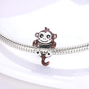Charm Opička se dvěma srdíčky, korálek na náramek zvíře
