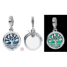 Charm Sterlingové stříbro 925 Věčná pouta zářící ve tmě, strom a nekonečno, luminozní přívěsek na náramek rodina Charm Sterlingové stříbro 925 Věčná pouta zářící ve tmě, strom a nekonečno, luminozní přívěsek na náramek rodina