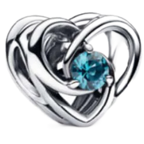 Zapletené srdce, stříbrný 925 korálek na náramek