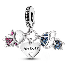 Charm Sourozenci Dcera Syn 3v1, přívěsek na náramek rodina