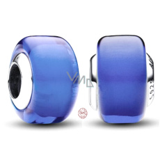 Charm Sterlingové stříbro 925 Modré Murano sklo, korálek na náramek symbol