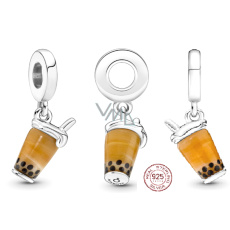 Charm Sterlingové stříbro 925 Bubble Tea - Mléčný čaj, přívěsek na náramek, jídlo a pití Charm Sterlingové stříbro 925 Bubble Tea - Mléčný čaj, přívěsek na náramek, jídlo a pití