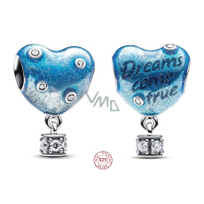 Charm Sterlingové stříbro 925 Horkovzdušný balon ve tvaru srdce, přívěsek na náramek láska