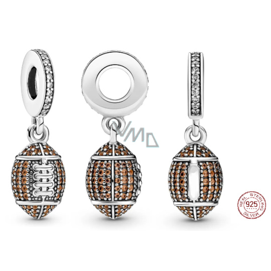 Charm Sterlingové stříbro 925 Americký fotbalový míč, přívěsek na náramek sport Charm Sterlingové stříbro 925 Americký fotbalový míč, přívěsek na náramek sport