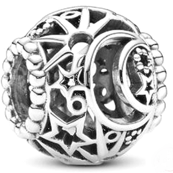 Charm Slunce, měsíc a hvězdy, korálek na náramek vesmír