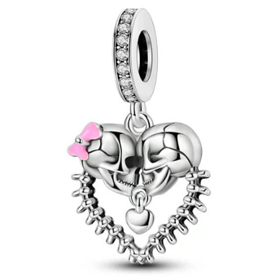 Charm Kostlivci Love Halloween, přívěsek na náramek Halloween