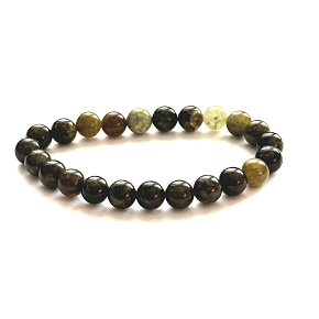 Tsavorite zelený náramek elastický přírodní kámen, kulička 8 mm / 16 - 17 cm, maskot zahradníků