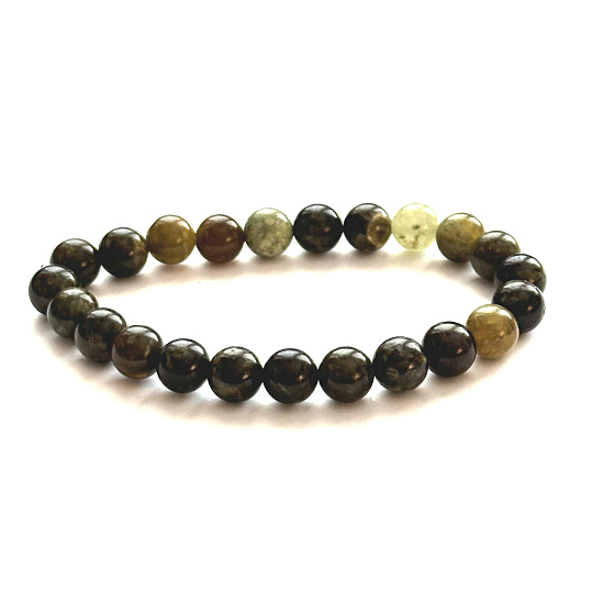 Tsavorite zelený náramek elastický přírodní kámen, kulička 8 mm / 16 - 17 cm, maskot zahradníků