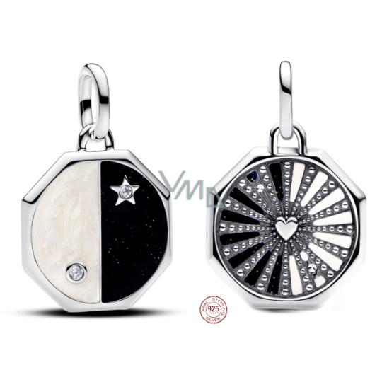 Charm Sterlingové stříbro 925 Jin and Jang, přívěsek na náramek symbol