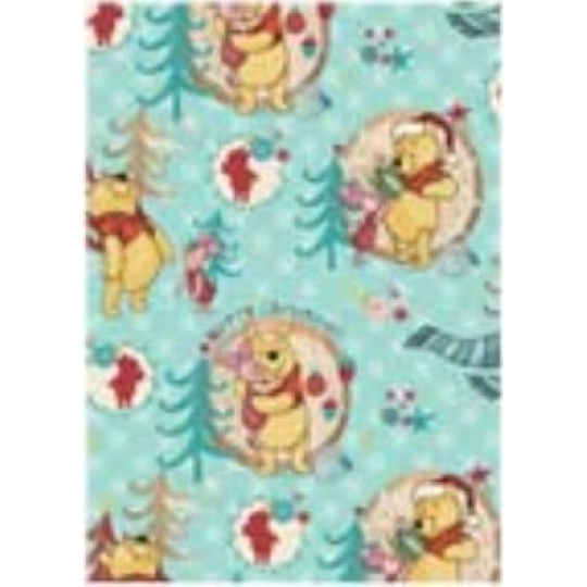 Ditipo Dárkový balicí papír 70 x 200 cm Vánoční Disney Medvídek Pú v kolečkách světle zelený