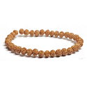 Rudraksha náramek elastický z přírodního semene, kulička 6 mm / 16 - 17 cm
