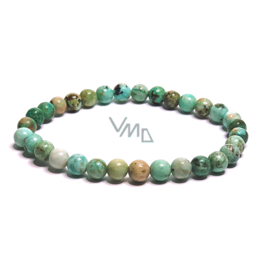 Tyrkys Peru náramek elastický přírodní kámen, kulička 6 mm / 16 - 17 cm, kámen šětěstí, talisman cestovatelů a milovníků zvířat Tyrkys Peru náramek elastický přírodní kámen, kulička 6 mm / 16 - 17 cm, kámen šětěstí, talisman cestovatelů a milovníků zvířat