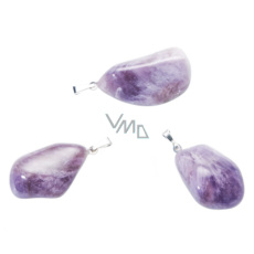 Ametyst Lavender Malawi Troml přívěsek přírodní kámen, M cca 3 cm, 1 kus, kámen králů a biskupů