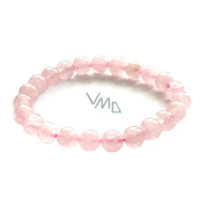 Růženin náramek elastický přírodní kámen, kulička 8 mm / 16 - 17 cm, kámen lásky