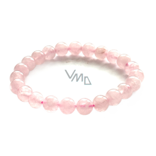 Růženin náramek elastický přírodní kámen, kulička 8 mm / 16 - 17 cm, kámen lásky