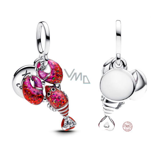 Charm Sterlingové stříbro 925 Humr červený - Jsi úlovek, přívěsek na náramek láska, zvíře Charm Sterlingové stříbro 925 Humr červený - Jsi úlovek, přívěsek na náramek láska, zvíře