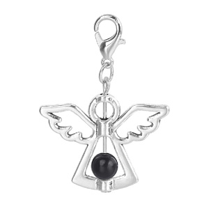Anděl strážný přívěsek s černou perličkou 29 x 37 mm 1 kus