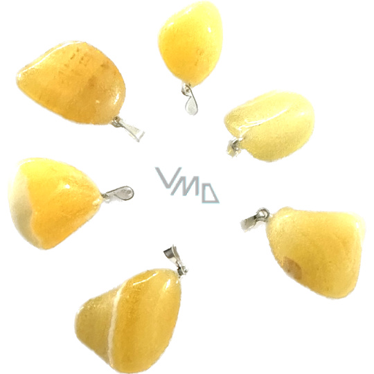 Kalcit oranžový Troml přívěsek přírodní kámen, M cca 3 cm, 1 kus, kámen intuice