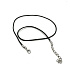 Voskovaná šňůrka černá s karabinkou délka 60 x 2 cm 1 kus