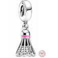 Charm Sterlingové stříbro 925 Miluji badminton - Badmintonový míček, přívěsek na náramek sport