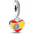 Charm Španělsko – vlajka v srdci, přívěsek na náramek cestování