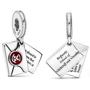 Charm Harry Potter - Dopis o přijetí do Bradavic, 2v1 přívěsek na náramek, film