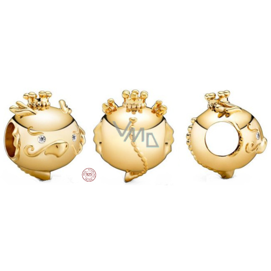 Charm Sterlingové stříbro 925 Drak je páté zvíře ve 12letém cyklu čínského zvěrokruhu, korálek na náramek